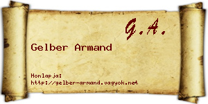 Gelber Armand névjegykártya